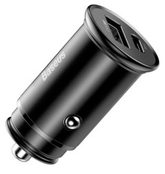 Автомобильное зарядное устройство Baseus Circular Metal PPS Quick Charger Car Charger 30W