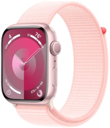 Apple Watch Series 9, 41 мм спортивный ремешок (нежно-розовый)