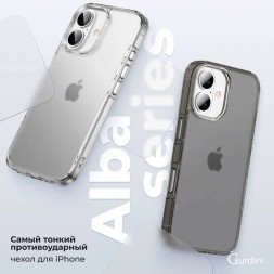 Чехол накладка для iPhone 16 Gurdini Alba Series Protective (серый)